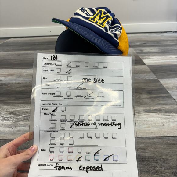 University of Michigan Trucker Hat Cap 80s 3 Stripe Foam Mesh Navy Blue Vintage‎ - Picture 9 of 10